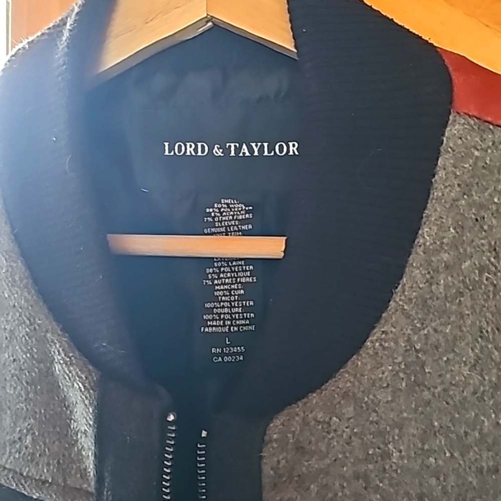 Lord & Taylor Colorblock Bomber Jacket